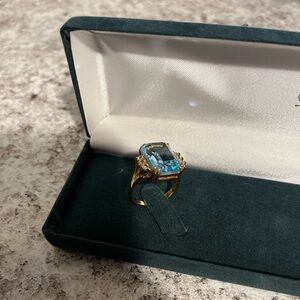 Vintage DAC Aqua Blue Stone Ring - Signed